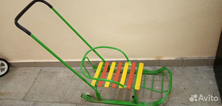 Санки детские (сзади 2 колесика)