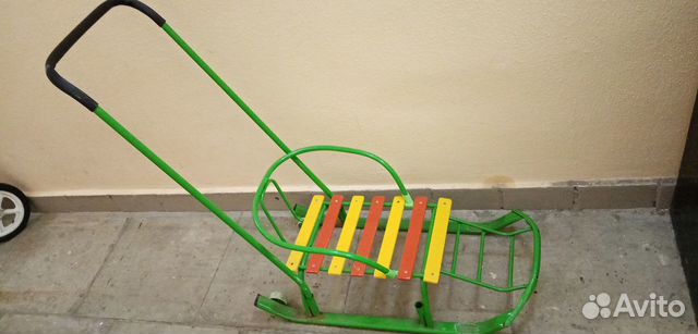 Санки детские (сзади 2 колесика)