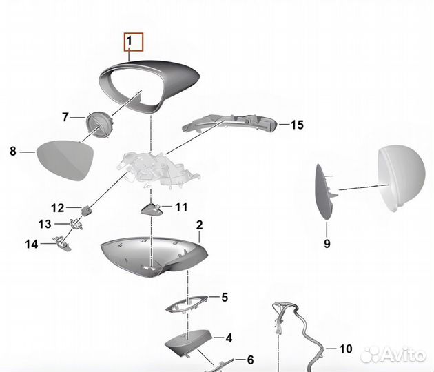 Крышка зеркала Porsche Cayenne (2010—2014)
