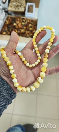 Янтарные бусы натуральные