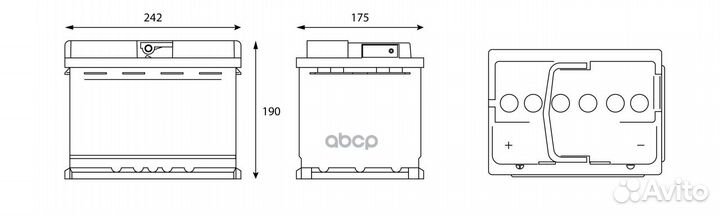 Аккумулятор Contact 60 Ah, 510 A, 242x175x190 п
