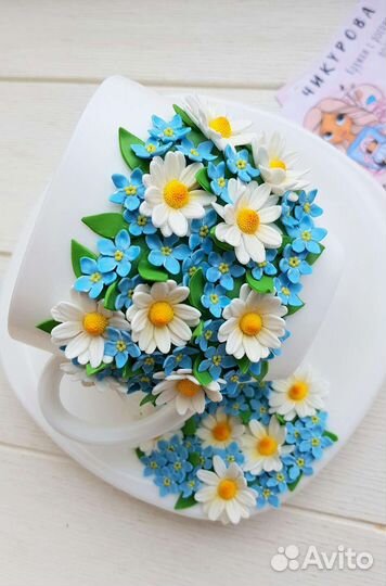 Чайная пара с цветочным декором