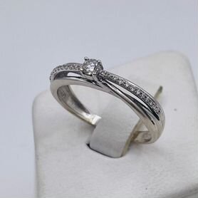 Кольцо с бриллиантом 1 бр кр 2 0,37ct 4/4A