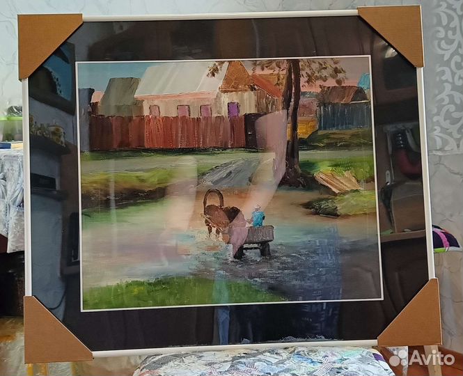 Картина маслом в металлической раме 50x60 см