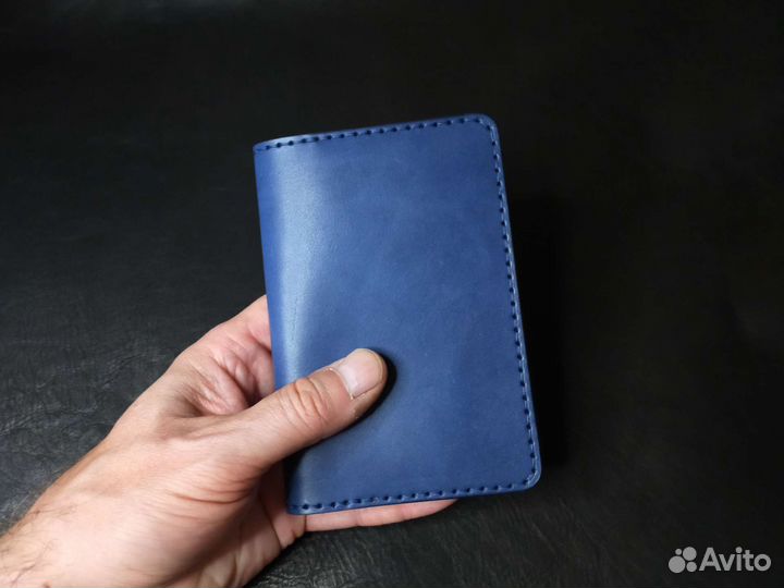 Обложка для паспорта синяя