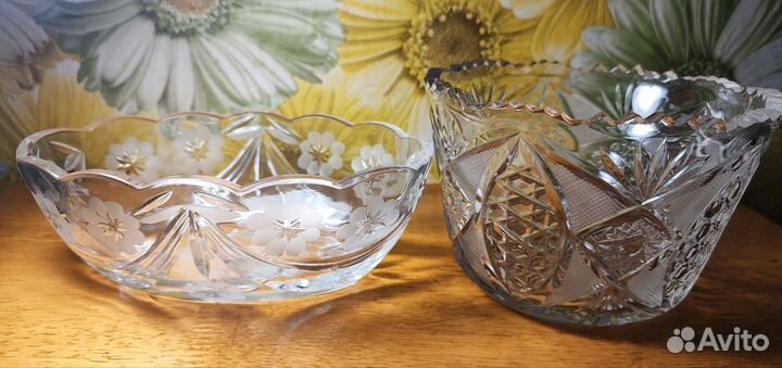 Хрустальная ваза, конфетница, салатник СССР