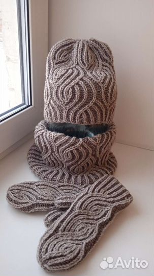 Комплект шапка и снуд женский