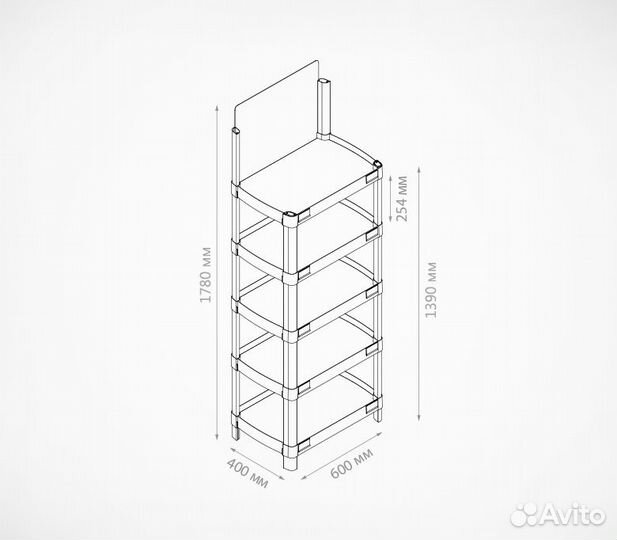 Дисплей-стеллаж пластиковый uniflex