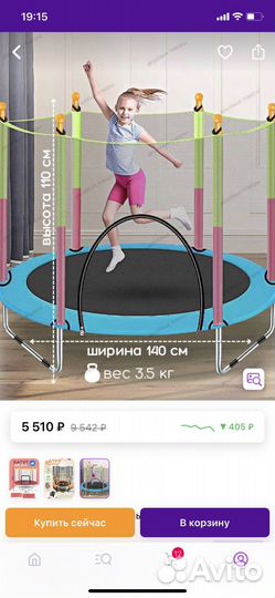 Батут с защитной сеткой