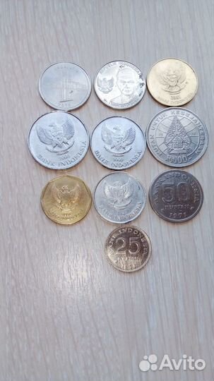 Монеты Индонезии, Тайланда, Малайзии, Индии и др