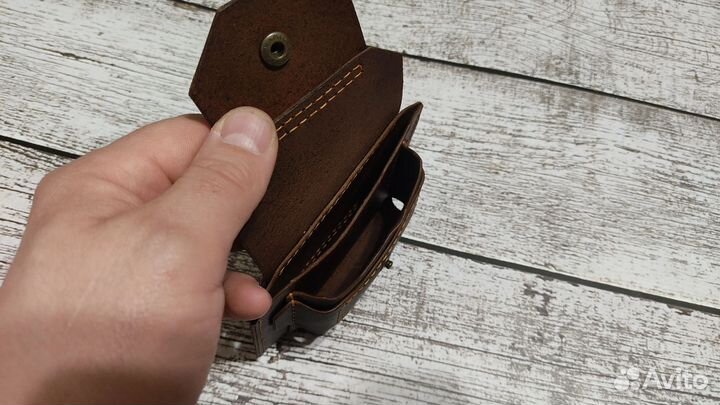 Кошелек мужской кожаный ручной работы