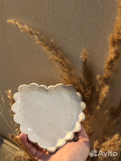 Керамические кружка и блюдце Кружево