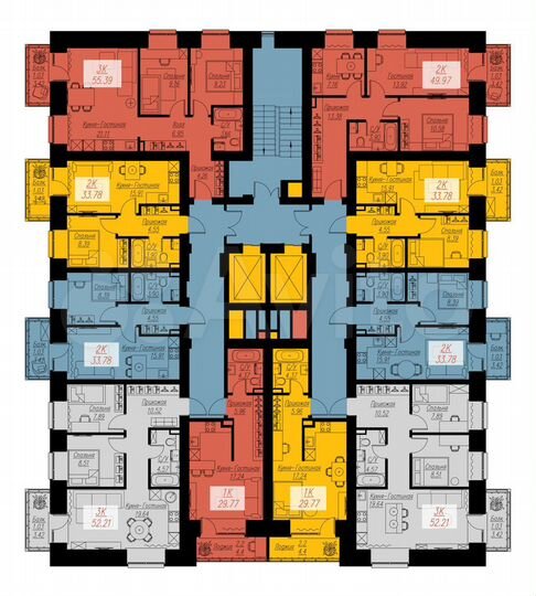 2-к. квартира, 33,8 м², 6/17 эт.