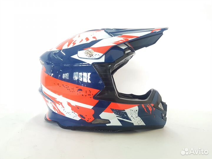 Мотошлем racer JK316 сине-белый