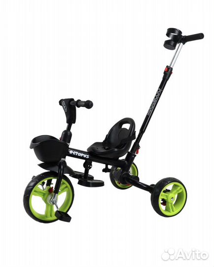 Велосипед трехколесный складной с ручкой