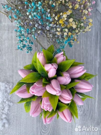 Букет тюльпанов из мыла к 8 марта ручной работы