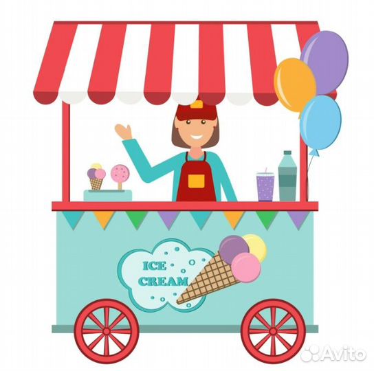 Продавец мороженого в парке