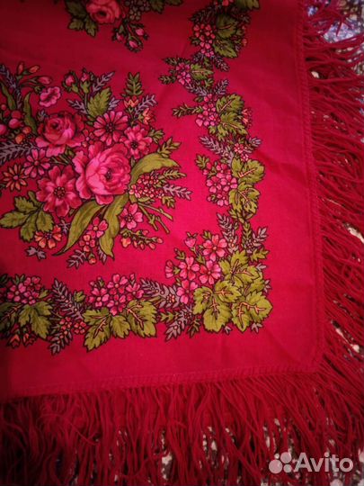 Павловопосадский шерстяной платок, винтаж