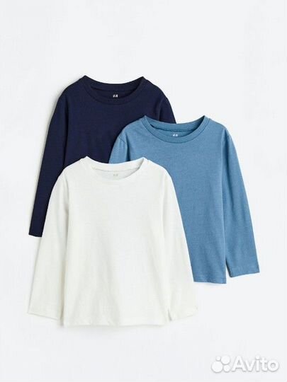 Комплект из трех футболок с длинными рукавами H&M