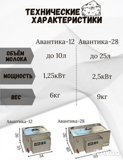 Домашняя мини сыроварня Авантика-28 в комплекте