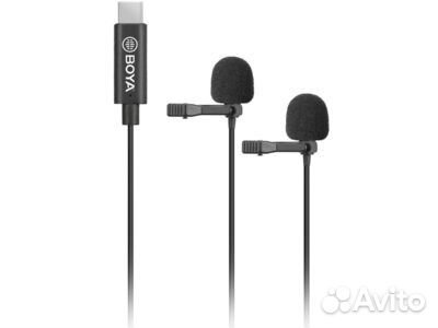 Петличный микрофон двойной Boya BY-M3D USB Тype-C