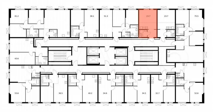 Квартира-студия, 23,7 м², 24/33 эт.