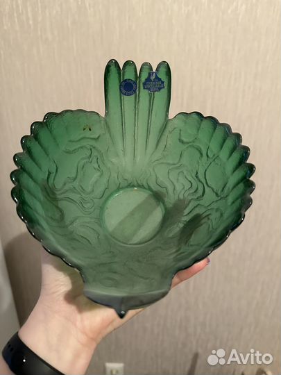 Ваза Гхз СССР зеленое стекло или хрусталь