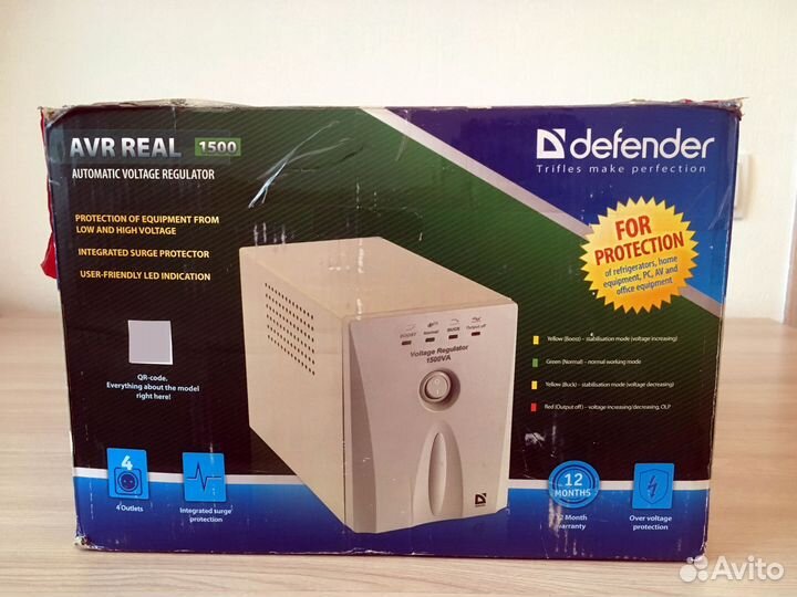 Стабилизатор напряжения Defender AVR real 1500 VA