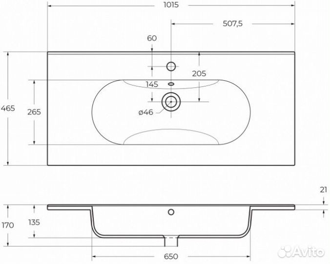 Мебель для ванной BelBagno Kraft-1000-LOV-1000-LVB Rovere Tabacco