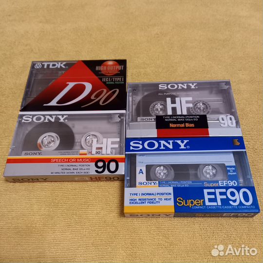 Аудио кассеты sony HF,sony EF,TDK 90 мин. (новые)