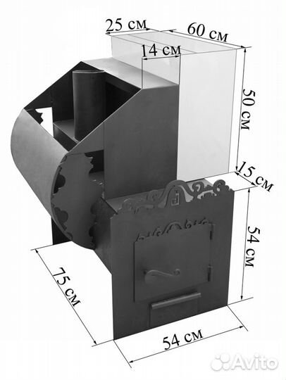 Печь для бани на 3 помещения
