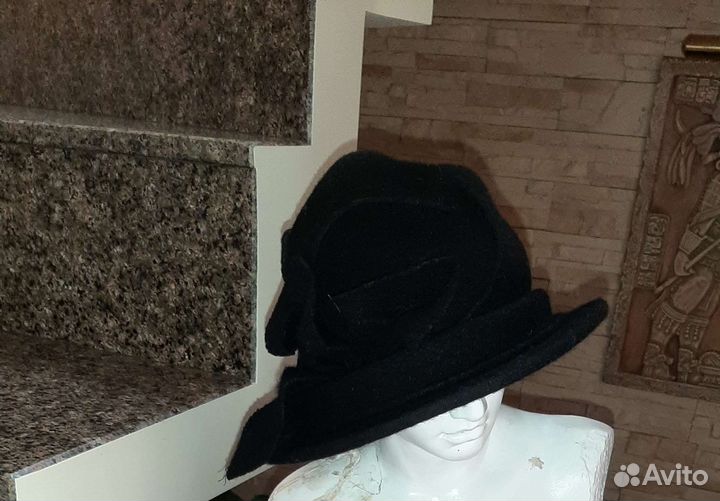 Шляпа женская фетр, шерстяная, норковая