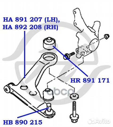 Рычаг подвески HA891207 Hanse