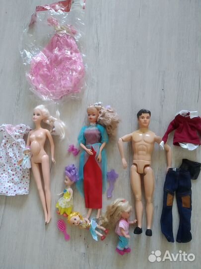 Кукла барби беременная + семья