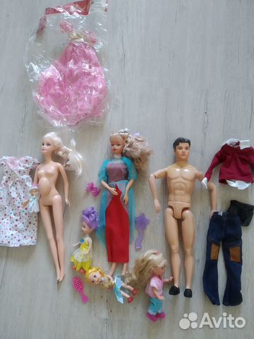 Кукла барби беременная + семья