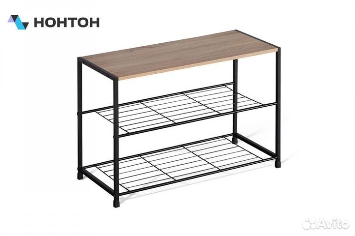 Полка для обуви SHT-SR12 черный муар / скандинавск