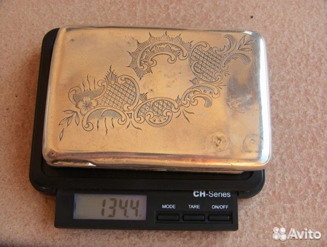 Антикварный портсигар серебро 84 проба до 1908г