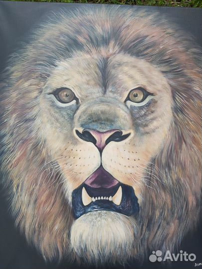 Интерьерная картина ручная работа Лев