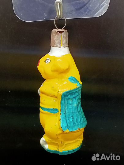 Елочные игрушки Поросенок на тумбе СССР