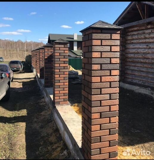 Заглушка на столб забора колпак полимерпесчаный