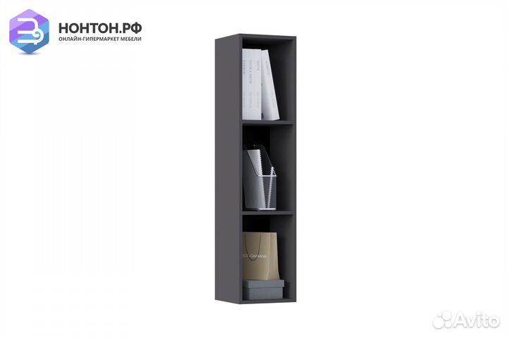 Шкаф навесной Оливия графит / мрамор глянец