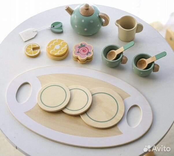 Набор детской деревяной игрушечной посуды