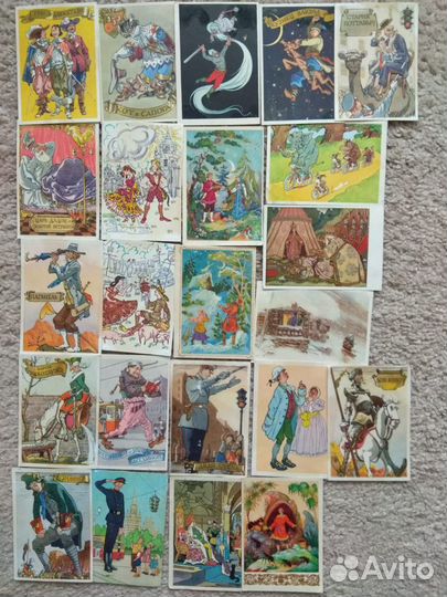 Русские сказки открытки СССР и Конек -горбунок 55г