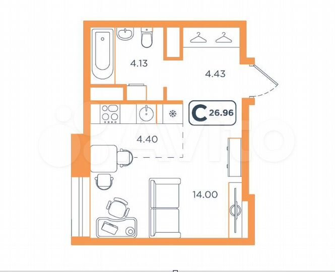 Квартира-студия, 27 м², 5/10 эт.