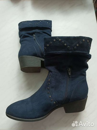 Полусапожки замшевые 39