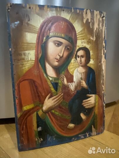 Старинная икона оригинал 19 век живопись