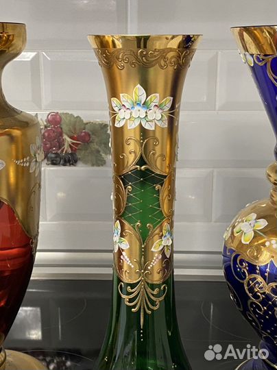 Богемия Вазы для цветов h 43 см Винтаж