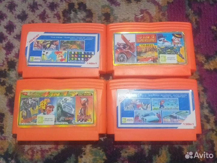 Касеты-катриджи для приставки Dendy 8bit