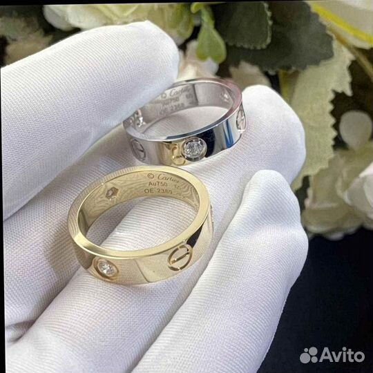 Кольцо Cartier Love, белое золото 585 пробы 0,31ct