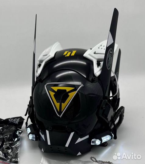 Маска киборга косплей ниндзя самурай светящаяся